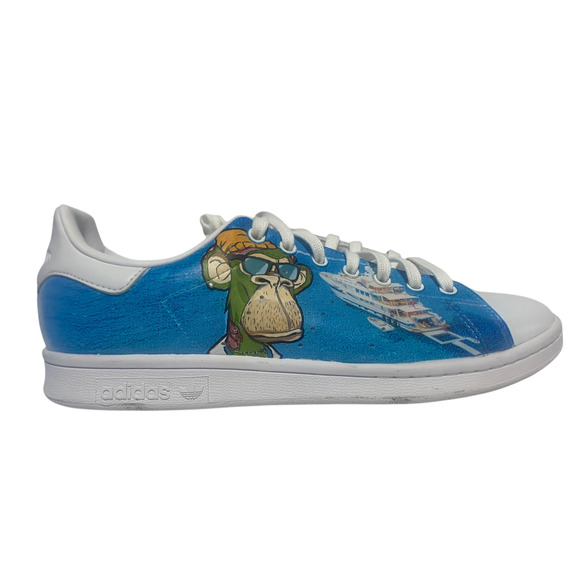 Adidas Stan Smith Custom Hand Painted Bored Ape Sneakers Size 9 Streetwear main image 4